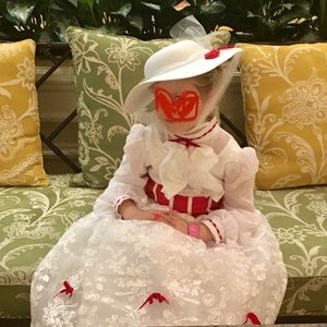 Like new authentic Mary Poppins gown and hat size 9/10
